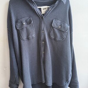 Aerie Textured Blue Sweater